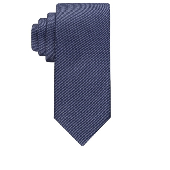 CALVIN KLEIN Men's Stitch Solid Textured Tie Purple OS B4HP - Picture 5 of 8